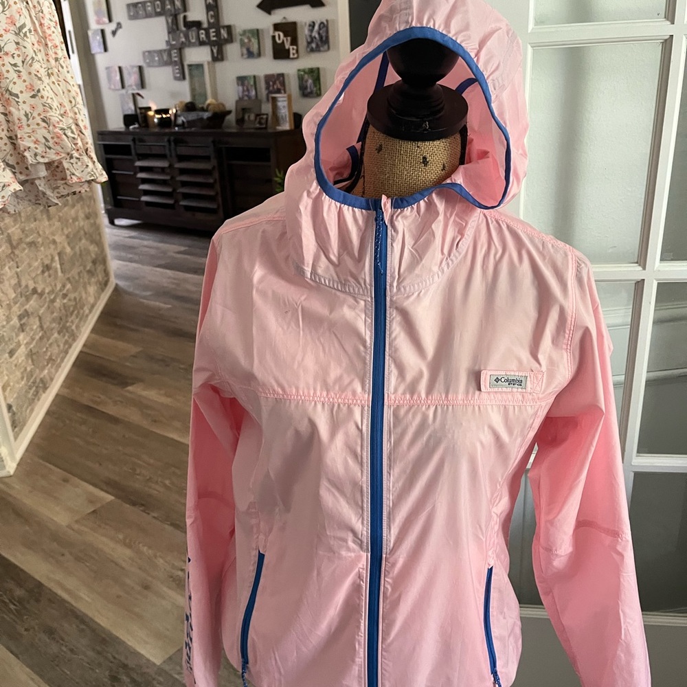 Columbia pink windbreaker